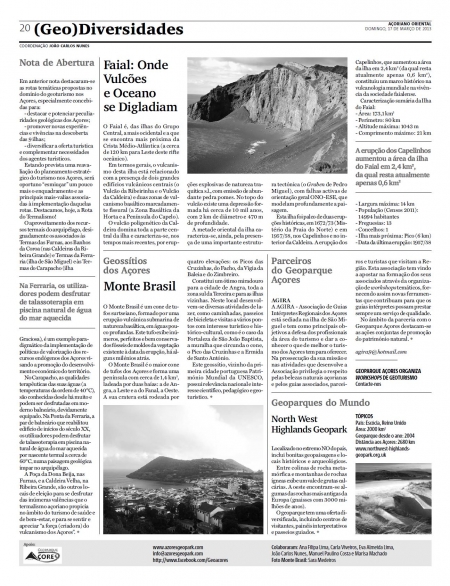 (GEO) Diversidades de 17 de março de 2013