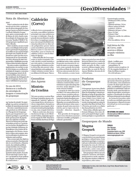(GEO) Diversidades de 5 de janeiro de 2014