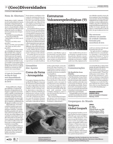 (GEO) Diversidades de 1 de fevereiro de 2016