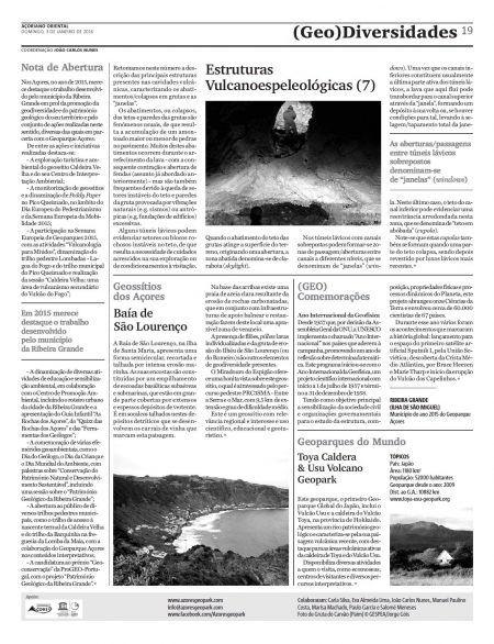 (GEO) Diversidades de 3 de janeiro de 2016